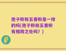 孢子粉和五香粉是一样的吗(孢子粉和五香粉有相同之处吗？)