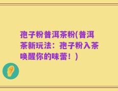 孢子粉普洱茶粉(普洱茶新玩法：孢子粉入茶唤醒你的味蕾！)