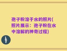 孢子粉溶于水的照片(照片展示：孢子粉在水中溶解的神奇过程)