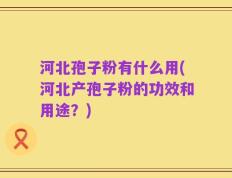 河北孢子粉有什么用(河北产孢子粉的功效和用途？)
