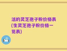 活的灵芝孢子粉价格表(生灵芝孢子粉价格一览表)