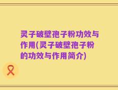 灵子破壁孢子粉功效与作用(灵子破壁孢子粉的功效与作用简介)