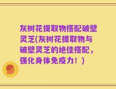 灰树花提取物搭配破壁灵芝(灰树花提取物与破壁灵芝的绝佳搭配，强化身体免疫力！)