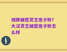 湘牌破壁灵芝孢子粉？大汉灵芝破壁孢子粉怎么样