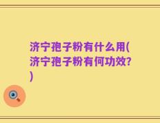 济宁孢子粉有什么用(济宁孢子粉有何功效？)