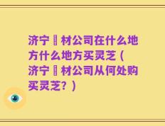 济宁箹材公司在什么地方什么地方买灵芝 (济宁箹材公司从何处购买灵芝？)