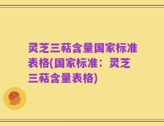 灵芝三萜含量国家标准表格(国家标准：灵芝三萜含量表格)