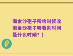 海金沙孢子粉啥时候收海金沙孢子粉收割时间是什么时候？)