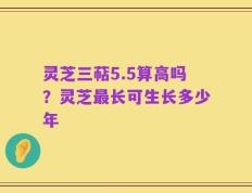 灵芝三萜5.5算高吗？灵芝最长可生长多少年