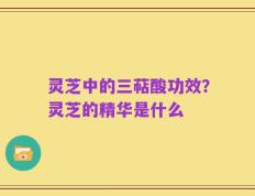 灵芝中的三萜酸功效？灵芝的精华是什么