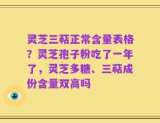 灵芝三萜正常含量表格？灵芝孢子粉吃了一年了，灵芝多糖、三萜成份含量双高吗