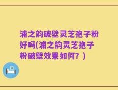 浦之韵破壁灵芝孢子粉好吗(浦之韵灵芝孢子粉破壁效果如何？)