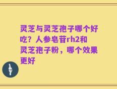 灵芝与灵芝孢子哪个好吃？人参皂苷rh2和灵芝孢子粉，哪个效果更好