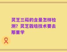 灵芝三萜的含量怎样检测？灵芝栽培技术要去那里学