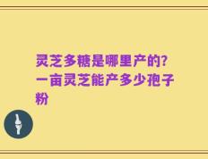 灵芝多糖是哪里产的？一亩灵芝能产多少孢子粉