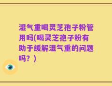 湿气重喝灵芝孢子粉管用吗(喝灵芝孢子粉有助于缓解湿气重的问题吗？)