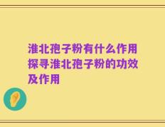 淮北孢子粉有什么作用探寻淮北孢子粉的功效及作用