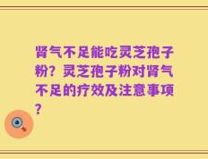 肾气不足能吃灵芝孢子粉？灵芝孢子粉对肾气不足的疗效及注意事项？