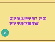 灵芝喷出孢子粉？冲灵芝孢子粉正确步骤