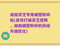 湖南灵芝专用破壁粉碎机(高效打破灵芝壁障，湖南破壁粉碎机历经升级优化)