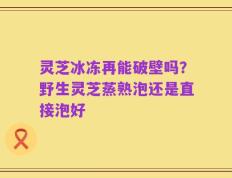 灵芝冰冻再能破壁吗？野生灵芝蒸熟泡还是直接泡好