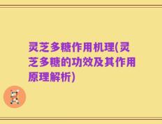 灵芝多糖作用机理(灵芝多糖的功效及其作用原理解析)