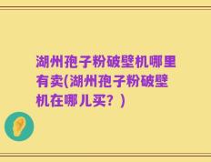 湖州孢子粉破壁机哪里有卖(湖州孢子粉破壁机在哪儿买？)
