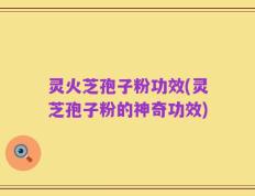 灵火芝孢子粉功效(灵芝孢子粉的神奇功效)