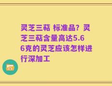 灵芝三萜 标准品？灵芝三萜含量高达5.66克的灵芝应该怎样进行深加工