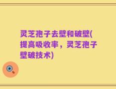 灵芝孢子去壁和破壁(提高吸收率，灵芝孢子壁破技术)