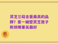 灵芝三萜含量最高的品牌？紫一破壁灵芝孢子粉到哪里买最好