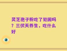 灵芝孢子粉吃了犯困吗？三伏天养生，吃什么好