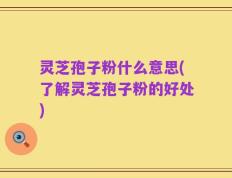 灵芝孢子粉什么意思(了解灵芝孢子粉的好处)