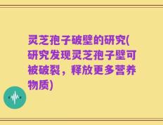 灵芝孢子破壁的研究(研究发现灵芝孢子壁可被破裂，释放更多营养物质)