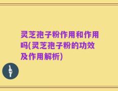 灵芝孢子粉作用和作用吗(灵芝孢子粉的功效及作用解析)