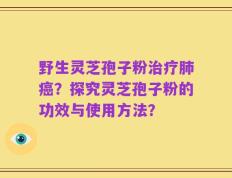 野生灵芝孢子粉治疗肺癌？探究灵芝孢子粉的功效与使用方法？