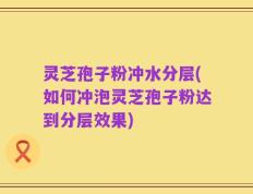 灵芝孢子粉冲水分层(如何冲泡灵芝孢子粉达到分层效果)