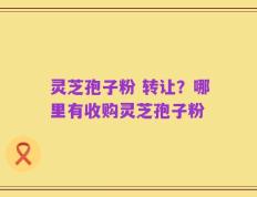 灵芝孢子粉 转让？哪里有收购灵芝孢子粉