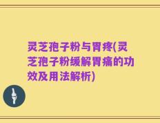 灵芝孢子粉与胃疼(灵芝孢子粉缓解胃痛的功效及用法解析)