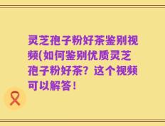 灵芝孢子粉好茶鉴别视频(如何鉴别优质灵芝孢子粉好茶？这个视频可以解答！