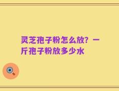 灵芝孢子粉怎么放？一斤孢子粉放多少水