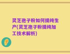 灵芝孢子粉如何提纯生产(灵芝孢子粉提纯加工技术解析)