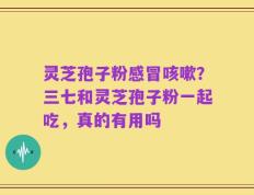 灵芝孢子粉感冒咳嗽？三七和灵芝孢子粉一起吃，真的有用吗