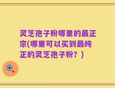 灵芝孢子粉哪里的最正宗(哪里可以买到最纯正的灵芝孢子粉？)