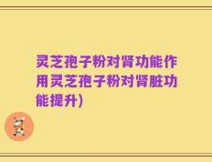 灵芝孢子粉对肾功能作用灵芝孢子粉对肾脏功能提升)