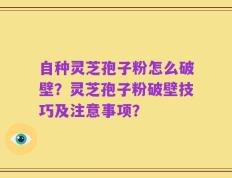 自种灵芝孢子粉怎么破壁？灵芝孢子粉破壁技巧及注意事项？
