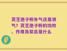 灵芝孢子粉补气还是泄气？灵芝孢子粉的功效、作用及禁忌是什么