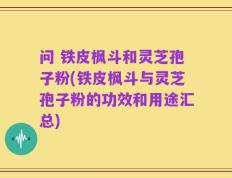 问 铁皮枫斗和灵芝孢子粉(铁皮枫斗与灵芝孢子粉的功效和用途汇总)