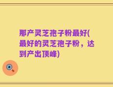 那产灵芝孢子粉最好(最好的灵芝孢子粉，达到产出顶峰)