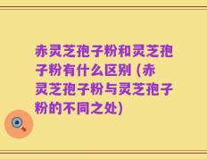 赤灵芝孢子粉和灵芝孢子粉有什么区别 (赤灵芝孢子粉与灵芝孢子粉的不同之处)